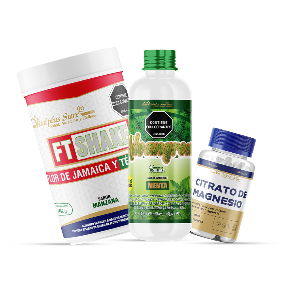 Clorofila Advangreen + Cápsulas de Citrato de Magnesio + Fitness Shake