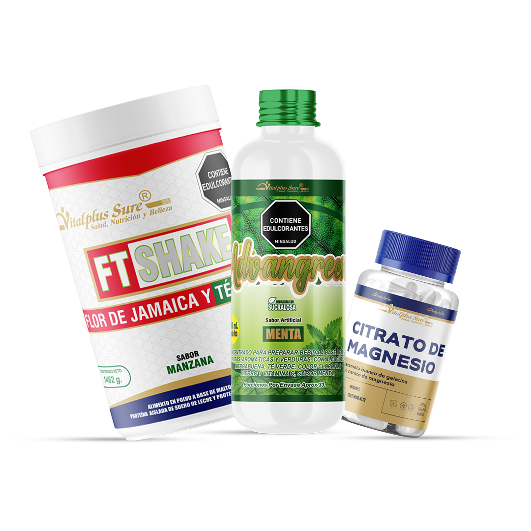 Clorofila Advangreen + Cápsulas de Citrato de Magnesio + Fitness Shake