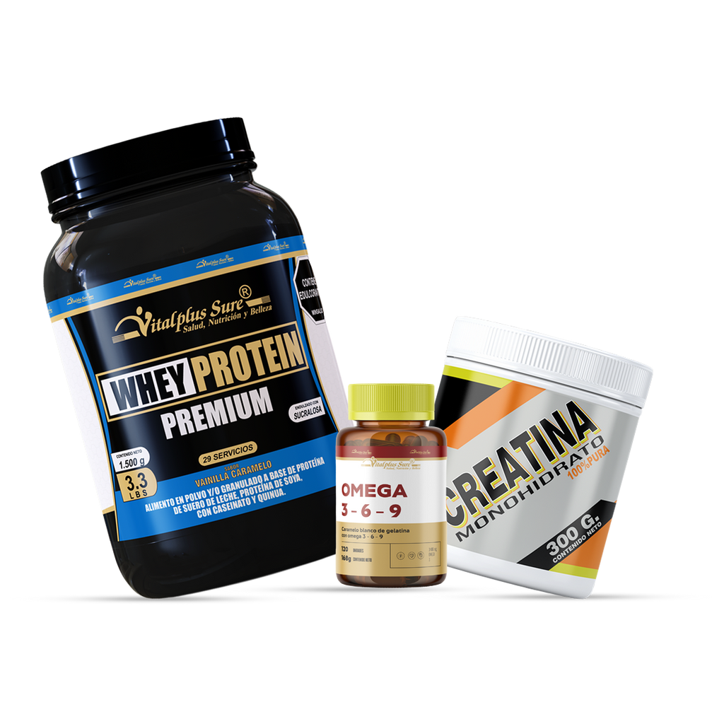 Whey Protein Premium 1500 gr + Creatina + Omega 3 - 6 - 9