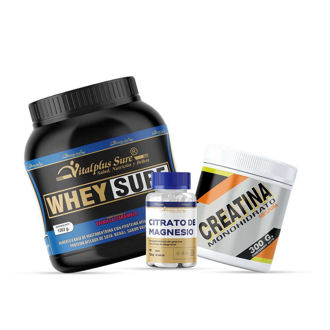 Whey Sure 1263 gr + Creatina + Cápsulas de Citrato de Magnesio